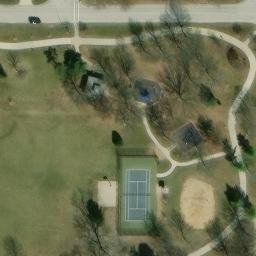 Sand Volleyball Court, Olathe, KS — aerial view