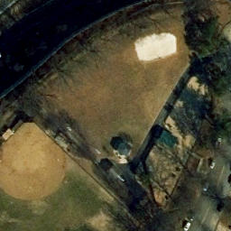 Sand Volleyball Court, Arlington, VA — aerial view