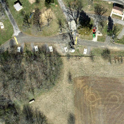 Sand Volleyball Court, KS — aerial view