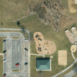 Volleyball Court, Belton, MO — aerial view