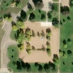 Sand Volleyball Court, Colorado Springs, CO — aerial view
