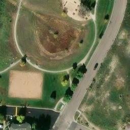 Sand Volleyball Court, Colorado Springs, CO — aerial view