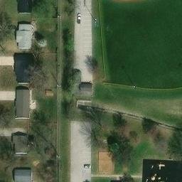 Sand Volleyball Court, O'Fallon, MO — aerial view