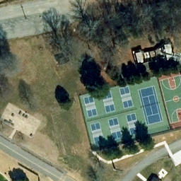 Volleyball Court, Sudley, VA — aerial view