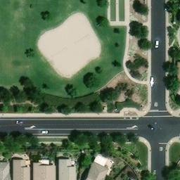 Sand Volleyball Court, Roseville, CA — aerial view