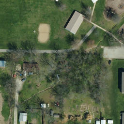 Sand Volleyball Court, Ashland, MO — aerial view