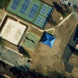 Sand Volleyball Court, Rose Hill, VA — aerial view