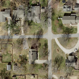 Sand Volleyball Court, Baldwin City, KS — aerial view