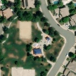 Sand Volleyball Court, Rocklin, CA — aerial view