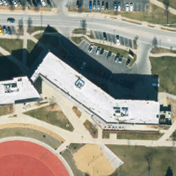 Sand Volleyball Court, Warrensburg, MO — aerial view