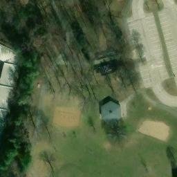 Sand Volleyball Court, MO — aerial view
