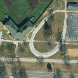 Sand Volleyball Court, Sedalia, MO — aerial view