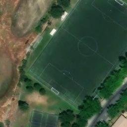 Sand Volleyball Court, Folsom, CA — aerial view
