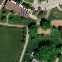 Sand Volleyball Court, Clayton, MO — aerial view
