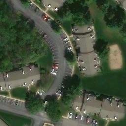 Sand Volleyball Court, Chesterfield, MO — aerial view