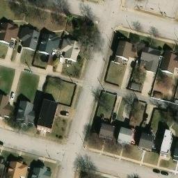 Asphalt Volleyball Court, St. Louis, MO — aerial view