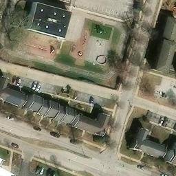 Sand Volleyball Court, St. Louis, MO — aerial view
