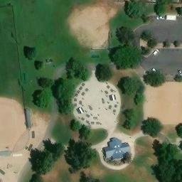 Sand Volleyball Court, Arden-Arcade, CA — aerial view