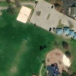Sand Volleyball Court, Maplewood, MO — aerial view