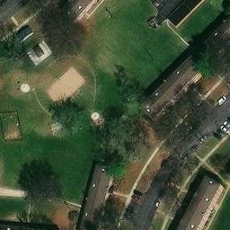 Sand Volleyball Court, St. Louis, MO — aerial view