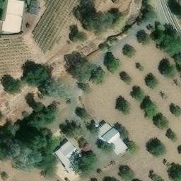 Sand Volleyball Court, Calistoga, CA — aerial view