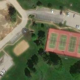 Sand Volleyball Court, Ballwin, MO — aerial view