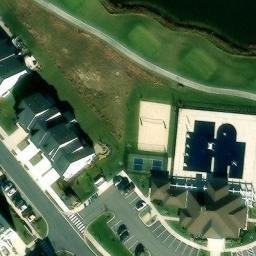 Sand Volleyball Court, Millsboro, DE — aerial view