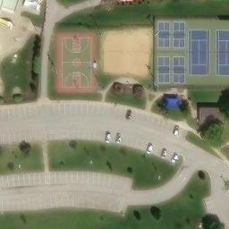 Sand Volleyball Court, Manchester, MO — aerial view