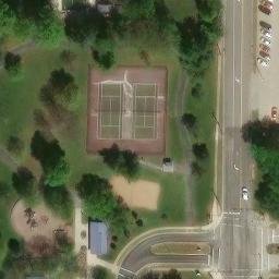 Sand Volleyball Court, Ballwin, MO — aerial view
