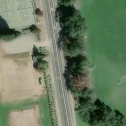 Sand Volleyball Court, Angwin, CA — aerial view
