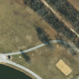 Sand Volleyball Court, Windsor, MO — aerial view
