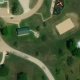 Sand Volleyball Court, KS — aerial view