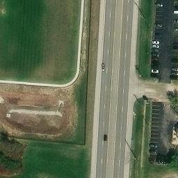 Sand Volleyball Court, MO — aerial view