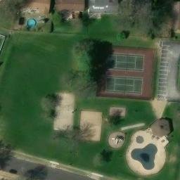 Sand Volleyball Court, Oakville, MO — aerial view