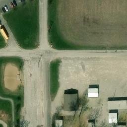 Sand Volleyball Court, Millstadt, IL — aerial view