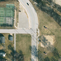 Sand Volleyball Court, Union, MO — aerial view