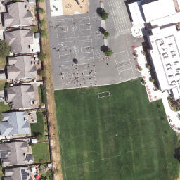 Sand Volleyball Court, Roseland, CA — aerial view
