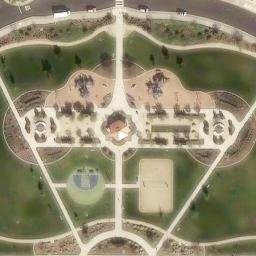 Sand Volleyball Court, Elk Grove, CA — aerial view