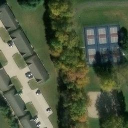 Sand Volleyball Court, Jasper, IN — aerial view