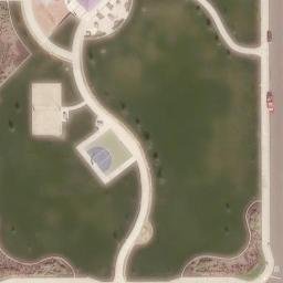 Sand Volleyball Court, Elk Grove, CA — aerial view