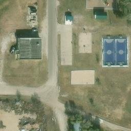 Sand Volleyball Court, Great Bend, KS — aerial view