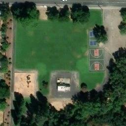 Sand Volleyball Court, Vacaville, CA — aerial view