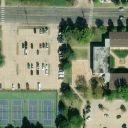 Sand Volleyball Court, Hillsboro, KS — aerial view