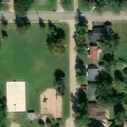 Sand Volleyball Court, Lyons, KS — aerial view