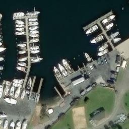 Sand Volleyball Court, Solomons, MD — aerial view