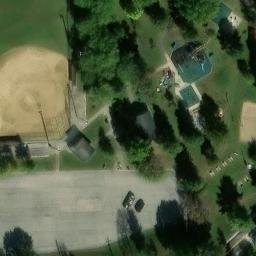 Sand Volleyball Court, Ferdinand, IN — aerial view