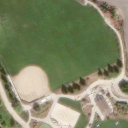 Sand Volleyball Court, Green Valley, CA — aerial view