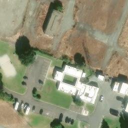 Sand Volleyball Court, Rio Vista, CA — aerial view