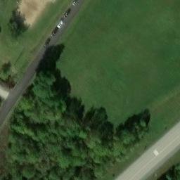 Sand Volleyball Court, Santa Claus, IN — aerial view