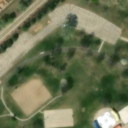 Sand Volleyball Court, Hutchinson, KS — aerial view